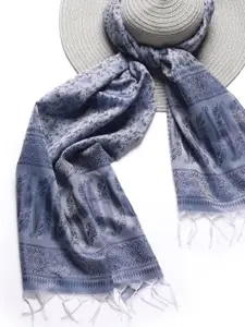 CrossKulture Women Silk Self Design Scarf