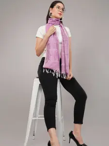 CrossKulture Women Silk Self Design Scarf