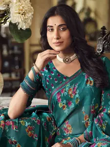 Mitera Floral Embroidered Saree