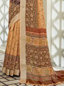 Mitera Floral Printed Zari Dabu Saree