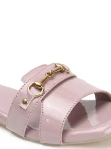 DressBerry Pink Embellished Open Toe Block Heels