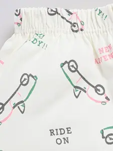 Nottie Planet Boys Typography Printed Pure Cotton T-shirt with Shorts