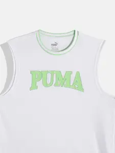 Puma Boys Squad Summer Youth Brand Logo Print Knitted Pure Cotton Tank T-shirt