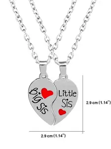 EL REGALO Set Of 2 Heart Shaped Pendant With Chain