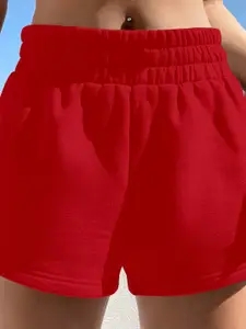 AAHWAN Women Loose Fit High-Rise Regular Shorts