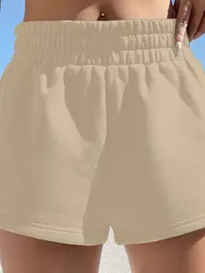 AAHWAN Women Loose Fit High-Rise Regular Shorts