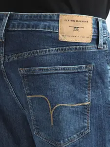 Flying Machine Men Tapered Fit High-Rise Clean Look Light Fade Stretchable Jeans
