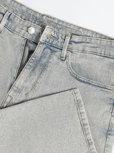 Flying Machine Men Relaxed Fit High-Rise Clean Look Cropped Stretchable Jeans