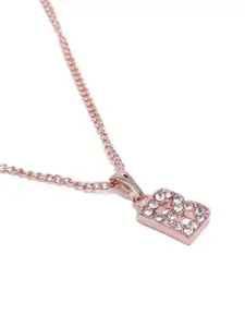 Estele Rose Gold-Plated Contemporary Pendants with Chains
