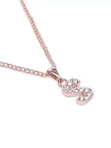 Estele Rose Gold-Plated Artifical Stone Studded Contemporary Pendants with Chains