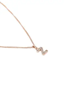 Estele Rose Gold-Plated Artifical Studded Contemporary Pendants with Chains