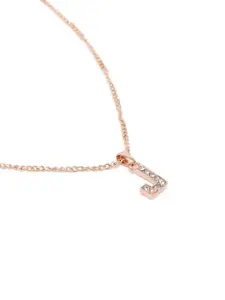 Estele Rose Gold-Plated Artifical Stone Studded Contemporary Pendants with Chains