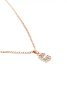 Estele Rose Gold-Plated Contemporary Pendant with Chain