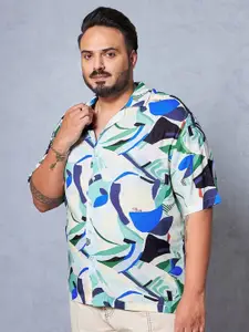 Bewakoof Plus Graphic Printed Spread Collar Straight Casual Shirt