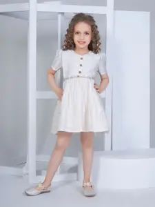 Peppermint Girls Puff Sleeve Fit & Flare Dress