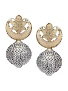 Anouk Gold Toned German Silver-Plated Oxidised Classic Drop Earrings