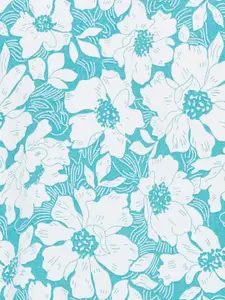 Melange by Lifestyle Floral Printed Mandarin Collar Roll-Up Sleeves Straight Kurti