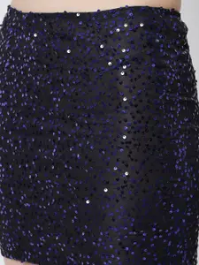 Trend Arrest Sequins Embellished Pencil Mini Skirt