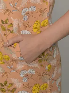 MAYSIXTY Floral Printed Lapel Collar Shirt Dress