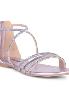 Bata Embellished Open Toe Flats