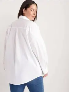 Fab Star Plus Size Classic Boxy Long Drop Shoulder Sleeves Cotton Casual Shirt