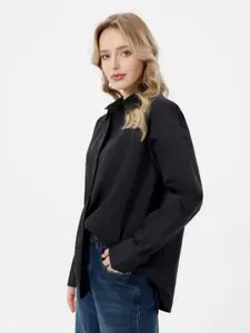 Fab Star Classic Oversized Spread Collar Long Sleeves Pure Cotton Casual Shirt