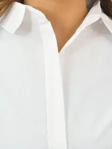 Fab Star Classic Boxy Spread Collar Drop-Shoulder Sleeves Cotton Casual Shirt