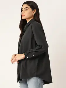 Fab Star Classic Oversized Spread Collar Long Sleeves Pure Cotton Casual Shirt