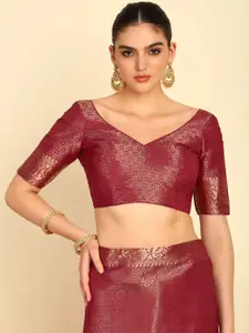 Soch Maroon Ethnic Motifs Woven Design Zari Saree
