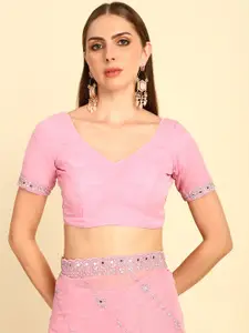 Soch Floral Embroidered Pure Chiffon Saree