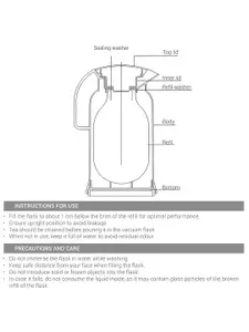 Milton Crystal 500 Green Vacuum Insulated Inner Glass Flask 500 ml