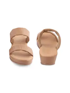 Tresmode Textured Open Toe Comfort Heels