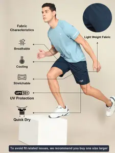 Technosport Men SS'24 Slim Fit Mid-Rise Rapid-Dry Gym Sports Shorts