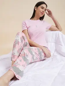 Sweet Dreams Pink Printed Top & Trousers
