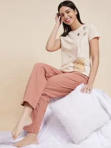 Sweet Dreams White Printed Top & Trousers