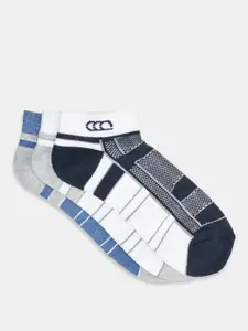 Ajile by Pantaloons Men Pack Of 3 Stiped Ankle-Length  Socks