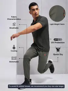 Technosport Men SS'24 Slim Fit Mid-Rise Antimicrobial Track Pants