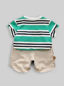 INCLUD Boys Striped T-shirt with Shorts