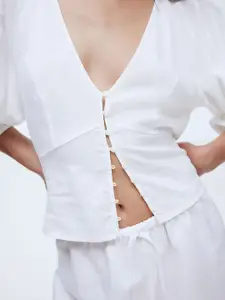 H&M Linen-Blend Blouse