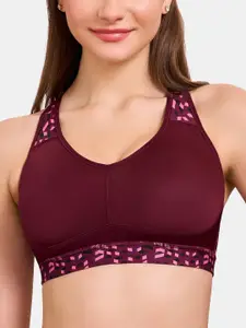 MAROON Full Coverage Lightly Padded Workout Bra All Day Comfort