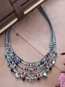 UNIVERSITY TRENDZ Silver Plated Layered Necklace