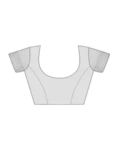 Mitera Green Floral Beads and Stones Poly Chiffon Chanderi Ready To Wear Saree