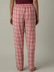 Amante Women Checked Straight-Leg Lounge Pants