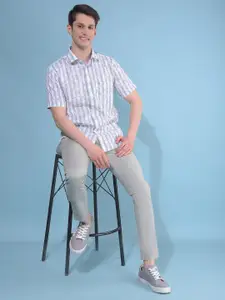 Crimsoune Club Classic Slim Fit Long Sleeves Spread Collar Cotton Opaque Casual Shirt