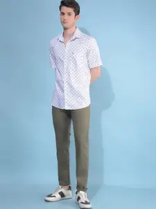 Crimsoune Club Classic Slim Fit Cotton Printed Casual Shirt