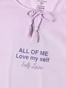 Van Heusen Typography Printed Pure Cotton T-shirt With Shorts