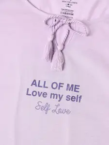 Van Heusen Typography Printed Pure Cotton T-shirt With Shorts