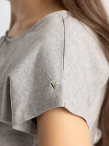 Van Heusen Typography Printed Pure Cotton T-shirt With Shorts