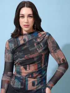 Tokyo Talkies Abstract Printed Maxi Dress