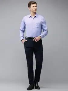 Van Heusen Custom Fit Self Design Opaque Pure Cotton Formal Shirt